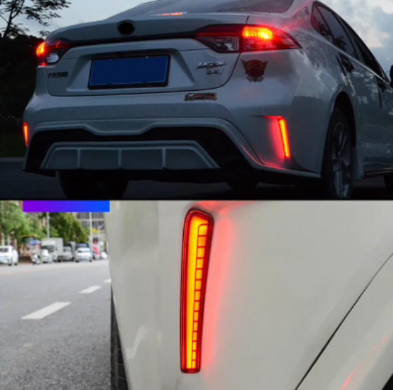 KEEN New LED Rear Bumper Reflector Light for Toyota Corolla 2019 2020 2021 Tail Light Flow Turn Signal Brake Parking Lamp