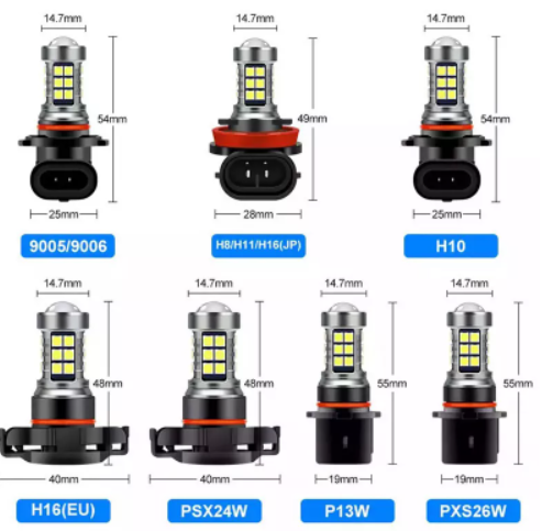 KEEN 12-24V LED H7 Fog Light 3030 27smd Car led Bulb 9005 9006 H1 H11 H8 Projector Lens Car Fog Lamp DRL Driving Lights 