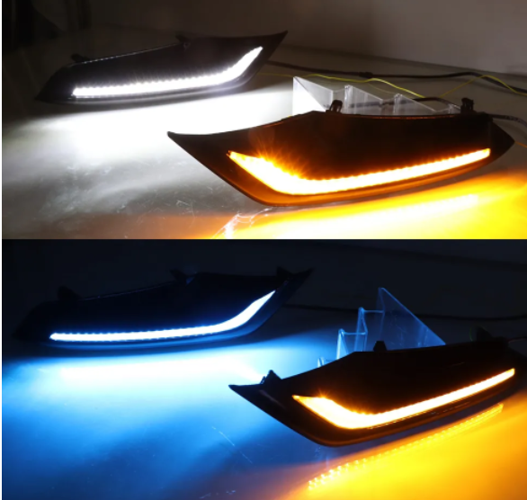  KEEN New For Mazda 3 Axela 2019 2020 LED Car DRL Dynamic Turn Yellow Signal Fog Lamp Cover LED Daytime Running Lights headlight