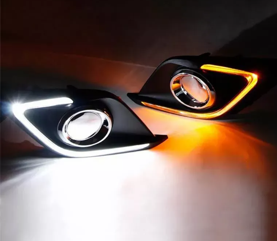  KEEN LED Daytime Running Light for Mazda 3 AXELA 2013-2016 Car DRL with Turn Signal Driving Head Lamp Fog Lamp Cover led