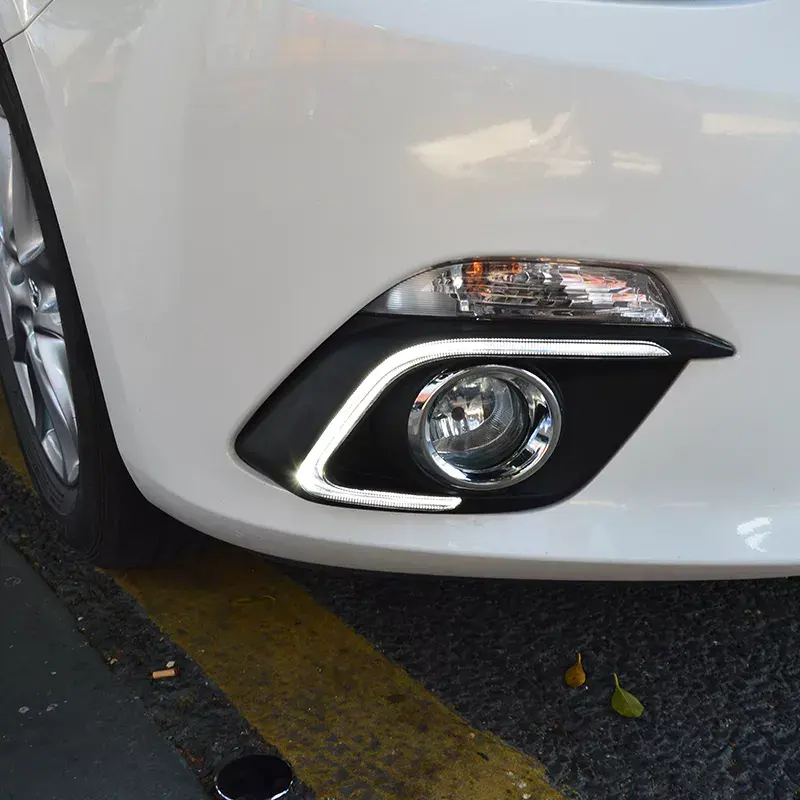  KEEN LED Daytime Running Light for Mazda 3 AXELA 2013-2016 Car DRL with Turn Signal Driving Head Lamp Fog Lamp Cover led