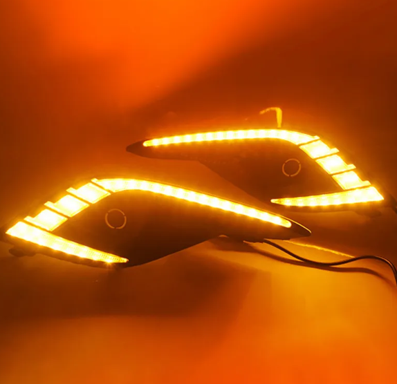  KEEN 12V led DRL for Mazda 6 Atenza 2016 2017 2018 Daytime Running Light with Amber Turn Signal Fog Lamp Cover Lights