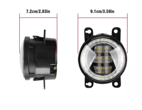 KEEM 12V Start-scan Car led Fog Lamp for Ford F150 Fiesta Mondeo Focus Foglights with Angel Eye Yellow and White Head Lights