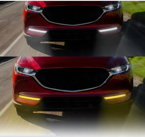  KEEN for 2017 2018 2019 MAZDA CX-5 LED DRL 12V daylight 6000K white amber turn signal LED daytime running lights fog lamp cover