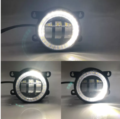 KEEM 12V Start-scan Car led Fog Lamp for Ford F150 Fiesta Mondeo Focus Foglights with Angel Eye Yellow and White Head Lights