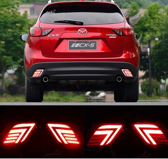   KEEN Wholesale Rear Bumper Reflectors for Mazda CX-5 2013-2016 Red Rear Bumper Light Tail Brake Warning Led