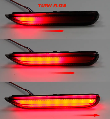  KEEN LED Rear Bumper Reflectors for Nissan X-trail Infiniti Q60 Q70 QX50 Tail Light with Flow Turning led Flash Brake Lamp