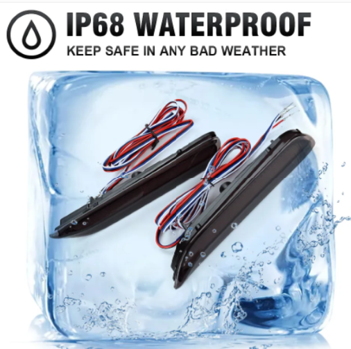   KEEN LED Rear Bumper Reflectors for Nissan X-trail Infiniti Q60 Q70 QX50 Tail Light with Flow Turning led Flash Brake Lamp