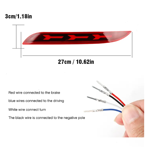 KEEN 12V Start-scan Rear Bumper Light for Ford Mustang 2015-2021 Turn Signal Tail Lamp Rear Strobe Brake Parking Reflector Light