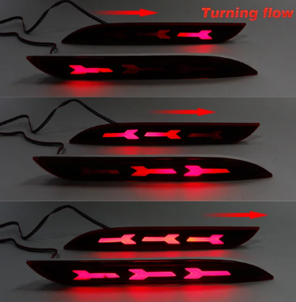 KEEN 12V Start-scan Rear Bumper Light for Ford Mustang 2015-2021 Turn Signal Tail Lamp Rear Strobe Brake Parking Reflector Light