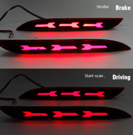 KEEN 12V Start-scan Rear Bumper Light for Ford Mustang 2015-2021 Turn Signal Tail Lamp Rear Strobe Brake Parking Reflector Light