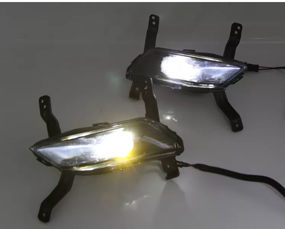 KEEN Hot Sale Car LED DRL for 2019-2020 Hyundai Santa Fe White Daytime Running Light Foglight Cover LED Headlight IX45 Santafe