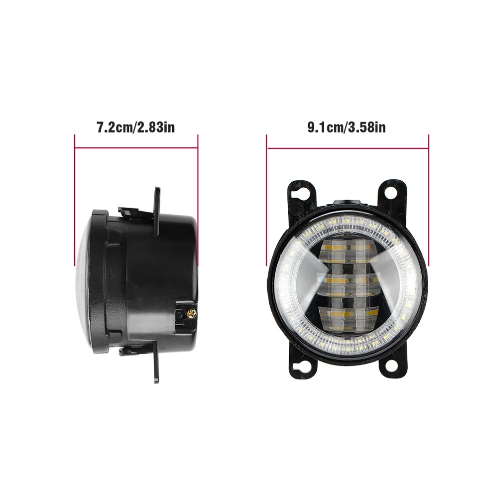 KEEN led Angel Eye Car Fog Lamp for Suzuki Swift Grand Vitara Sx4 Jimny Start-scan Driving Fog Lights White and Yellow Headlight