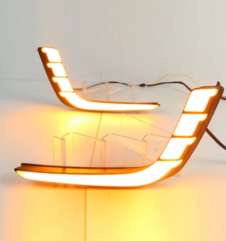 KEEN LED DRL Headlight for Suzuki Swift 2013-2016 Daytime Running Light With Yellow Flow Turn Signal Fog Lamp