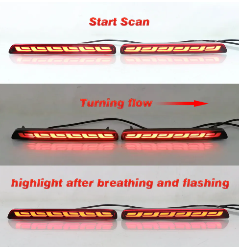  KEEN 12v Car Led Rear Bumper Light for Honda CR-V CRV 2023 Start Scan Taillight with Flow Turn Signal Brake Stop Reflector Lamp