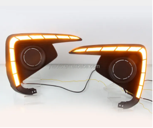   KEEN White and Amber Car LED DRL Daytime Running Light for Suzuki Ertiga 2019 2020 with Turning Signal DC 12V Fog Lamp Cover