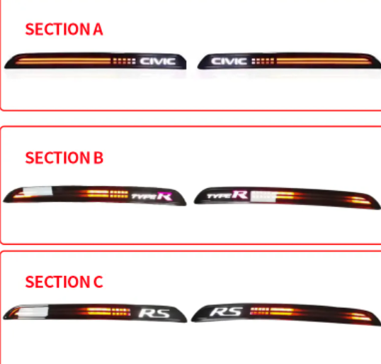   KEEN New 3 Functions Rear Bumper Light for Honda Civic 2021 2022 LED Brake Lamp with Dynamic Turn Signal Reflectors Taillight