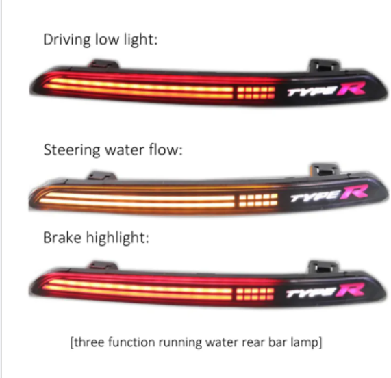   KEEN New 3 Functions Rear Bumper Light for Honda Civic 2021 2022 LED Brake Lamp with Dynamic Turn Signal Reflectors Taillight