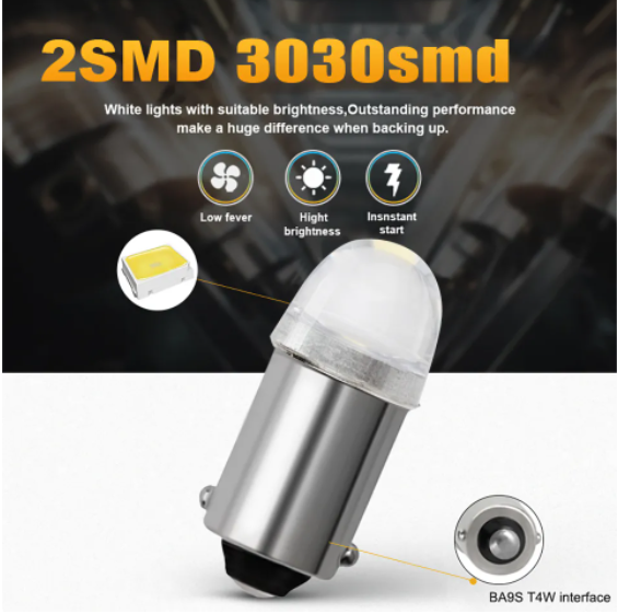  KEEN Car Ceramic LED Canbus Bulb 3030 2SMD Car Interior Lights License Plate Dome Reading Lamp BA9S T4W LED