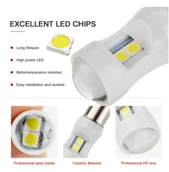   KEEN 12V LED Canbus Ceramic BA9S Led Bulb 3030 6SMD Car Interior Lights License Plate Dome Reading Lamp Side Signal Light Bulbs