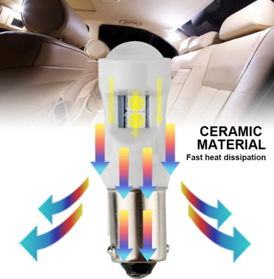   KEEN 12V LED Canbus Ceramic BA9S Led Bulb 3030 6SMD Car Interior Lights License Plate Dome Reading Lamp Side Signal Light Bulbs