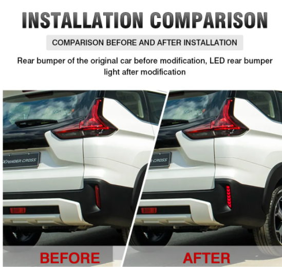  KEEN Rear Bumper Light for Mitsubishi Xpander Cross 2022 Start Scan Taillight Flash Brake Warning Signal Reflector Accessories