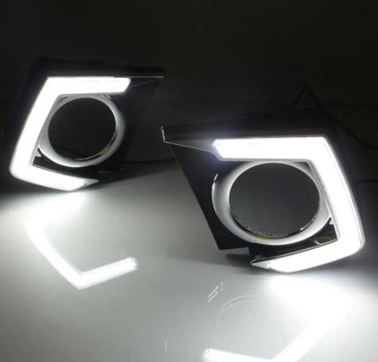 KEEN 12V led Daytime Running Light for Mitsubishi Triton L200 2016-2017 White DRL Driving Fog Lamp Cover Head Lights