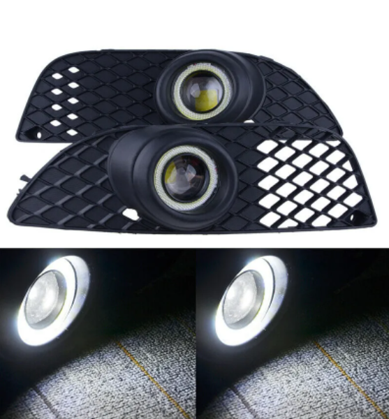  KEEN LED Angel Eyes Fog Lights for Mitsubishi Lancer 2008-2012 Front Driving Fog Lamp Projector Kits with Cable