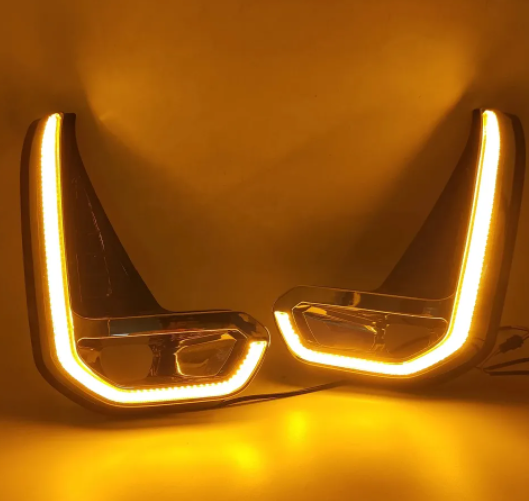   KEEN Auto Daytime Running Light for Toyota Hilux Revo 2020-2021 LED DRL Yellow Turn Signal 12V Fog Light Cover LED