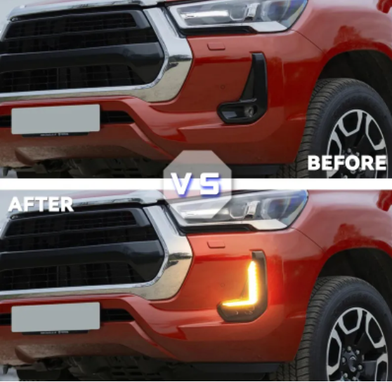   KEEN Car Daytime Running Lamp for Toyota Hilux Revo 2020-2021 Driving Fog Lights LED Head Light