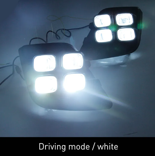  KEEN 12V Car LED DRL For 2016-2018 Toyota Hilux Revo Daytime Running Light Turning Headlight Fog Lamp Cover led