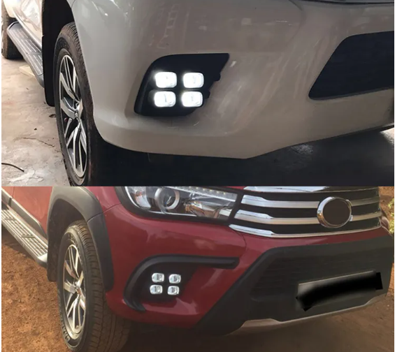  KEEN 12V Car LED DRL For 2016-2018 Toyota Hilux Revo Daytime Running Light Turning Headlight Fog Lamp Cover led