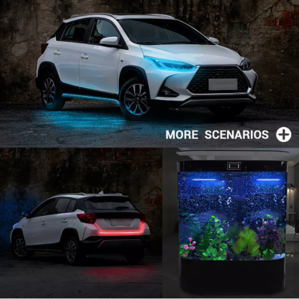 KEEN New Universal 1.5/1.8M Start-scan led Car Hood Light Flexible Daytime Running Lights Strip Deacorative Lamp Accessories