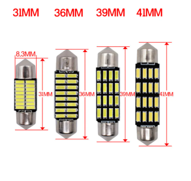 KEEN Auto 31mm 36mm 39mm 41mm C5W 4014 LED 16smd Interior Reading Dome Lamp Festoon Light Bulb License Plate Lights