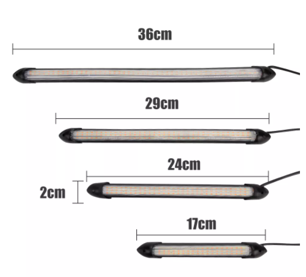   KEEN 12V Universal Car White Scan Flexible Led DRL Headlight Strip Flow Turn Signal Fog Lamp Daytime Running Light Accessories