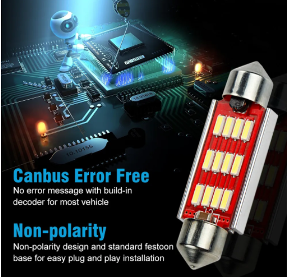  KEEN 12V Auto LED Bulb 31 36 39 42mm Festoon led 3014 12smd C5W led Canbus Interior Dome Reading Lamp License Plate lights