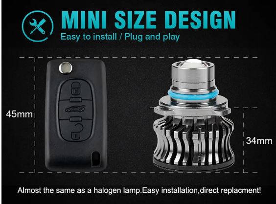  KEEN 9-30V High Power Mini Laser Projector fog light Bulb 9005 9006 H11 H7 led Fog Lamp Canbus with Lens White