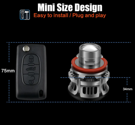  KEEN Mini 9005 9006 HB3 HB4 Laser Projector Fog Light Bulb 30W LED H7 H11 Headlight with Lens 3000LM Spot light Lamp