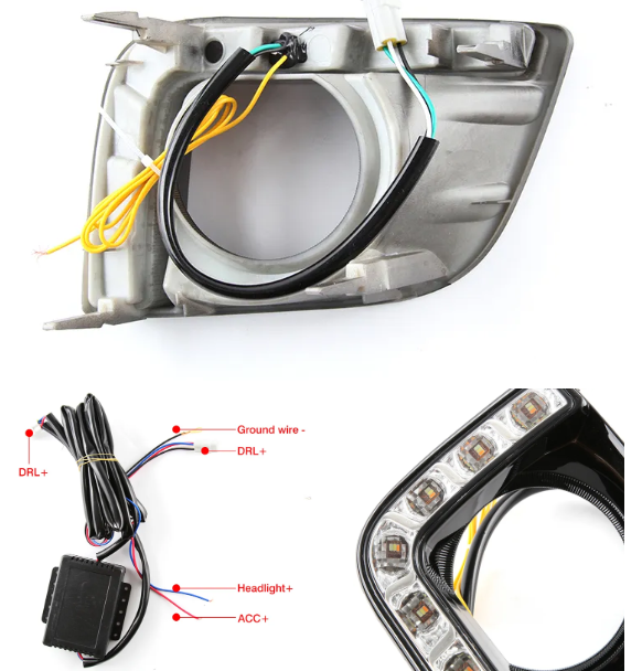 KEEN 3 Functions Headlight Daytime Running Light for Toyota Land Cruiser FJ150 Prado 2013-2014 DRL Driving Fog Light Flow Turn