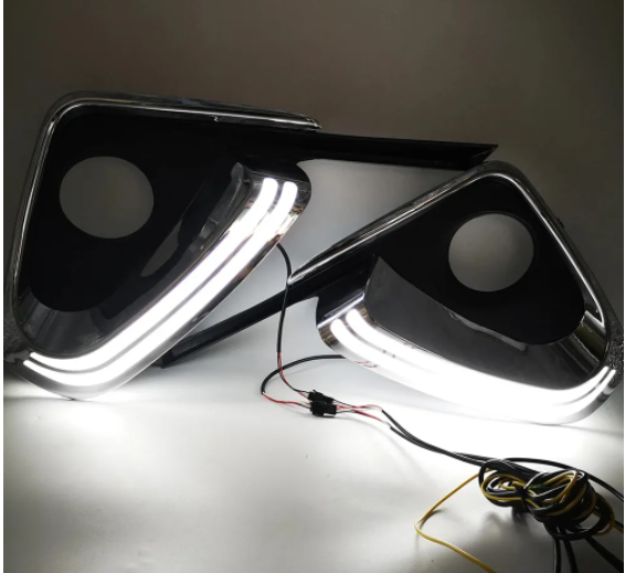 KEEN New Design LED Daytime Running Light DRL for Toyota Fortuner 2015-2018 Driving Fog Lamp Cover led Turn Signal Headlight