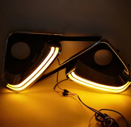 KEEN New Design LED Daytime Running Light DRL for Toyota Fortuner 2015-2018 Driving Fog Lamp Cover led Turn Signal Headlight