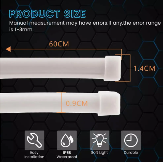  KEEN 60cm RGB Color Chasing Flexible DRL led Strip Remote Control Sequential Amber Turn Signal Daytime Running Light