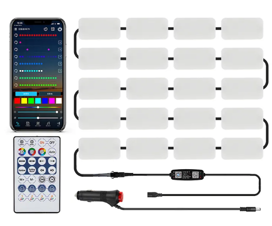  KEEN Car Rear Windshield Decorative Light LED Strip App Remote Control Flash Lamp Interior RGB Atmosphere Ambient Lights