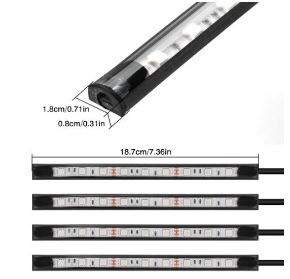 KEEN  New 36/48/72 leds Car Foot Ambient Light App RF Control RGB Auto Interior Decorative Atmosphere Lights 4pcs/set 