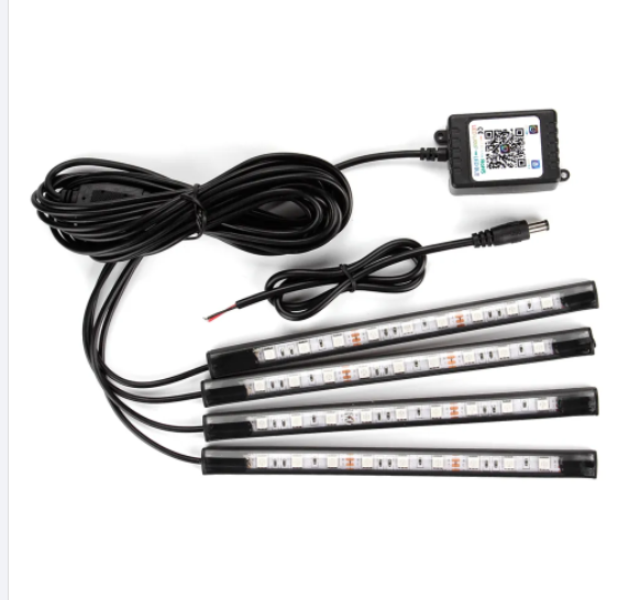 KEEN  New 36/48/72 leds Car Foot Ambient Light App RF Control RGB Auto Interior Decorative Atmosphere Lights 4pcs/set 