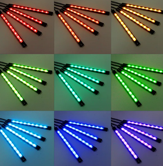 KEEN  New 36/48/72 leds Car Foot Ambient Light App RF Control RGB Auto Interior Decorative Atmosphere Lights 4pcs/set 