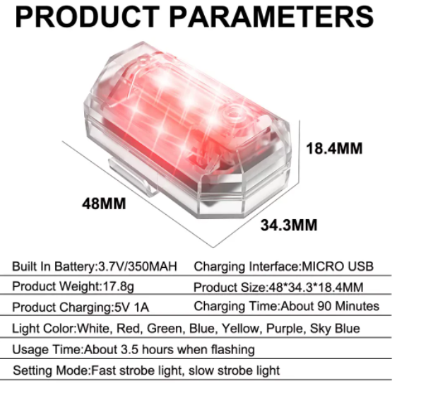   KEEN New M3 Remote Control Motorcycle Strobe Light Mini Aircraft Drone Flash Light Motorcycle Turn Signal Lights Lamp
