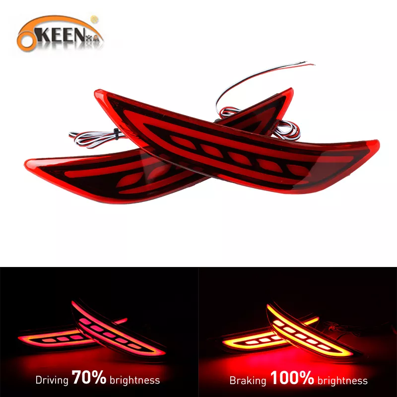  KEEN good quality 8W 12V led rear bumper tail light car strip warning brake stop lighting for Honda City 2015-2016