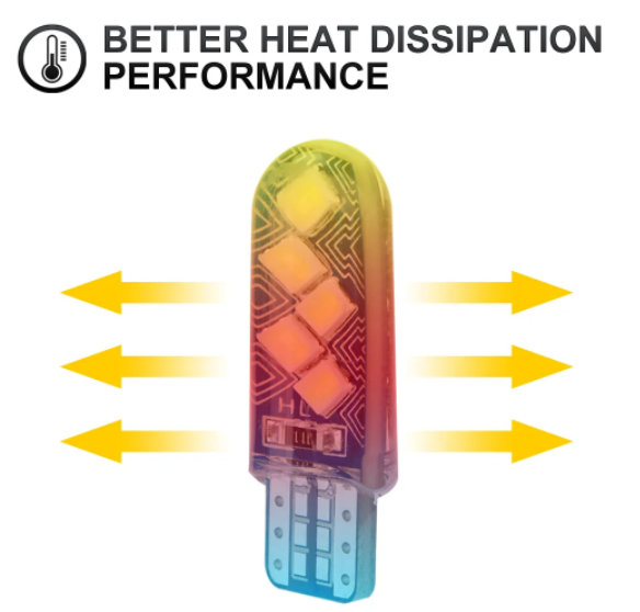   KEEN Canbus Led T10 Silicone 2835 10smd LED Bulb W5W Car Parking Light Interior Dome Lamp 168 194 Auto Turn Side Wedge Bulbs