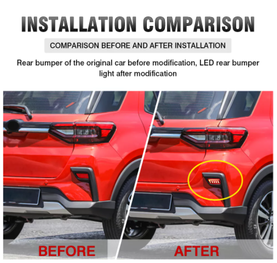  KEEN LED Tail Light for Toyota Ativa Alra Bezza 2020 2021 2022 Rear Bumper Reflector Light Brake Dynamic Turn Signal lamp